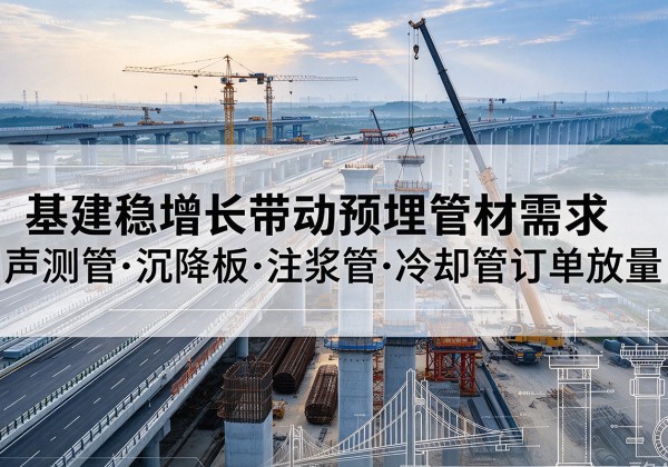 麻城基建稳增长带动预埋监测管材需求，声测管、沉降板、注浆管订单持续放量